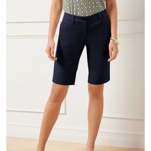 NAVY Talbots Perfect Shorts 10.5” Bermuda Length Size 12 Stretch Co…